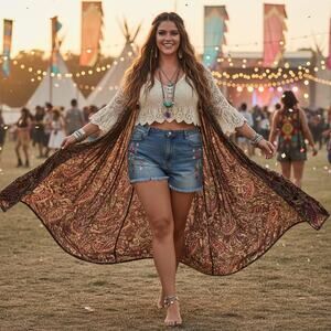 Vintage Willy’s New York Paisley Vest/Duster 24W (Modern 3X) Made in USA